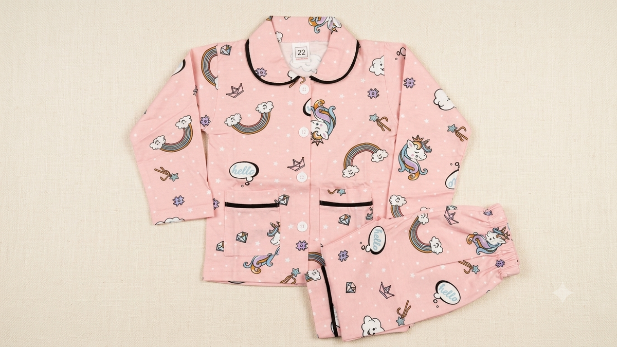 Kids Unicorn Print Cotton Pajama Night Suit Set