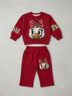 Girls Daisy Duck Fleece Long Sleeve Sweatshirt and Sweatpants Set