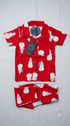 Festive Red Snowman Sleepwear Set