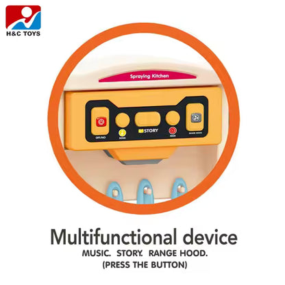 Multifunctional toy device with buttons and text on a white background, featuring H&C Toys logo.
