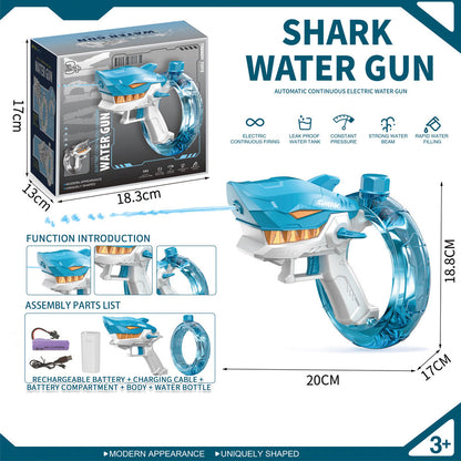 Electric Sprinkler Shark Shape Plastic ABS Water Gun Toy for Boys Beach Sand Play Summer