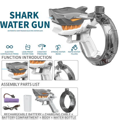 Electric Sprinkler Shark Shape Plastic ABS Water Gun Toy for Boys Beach Sand Play Summer
