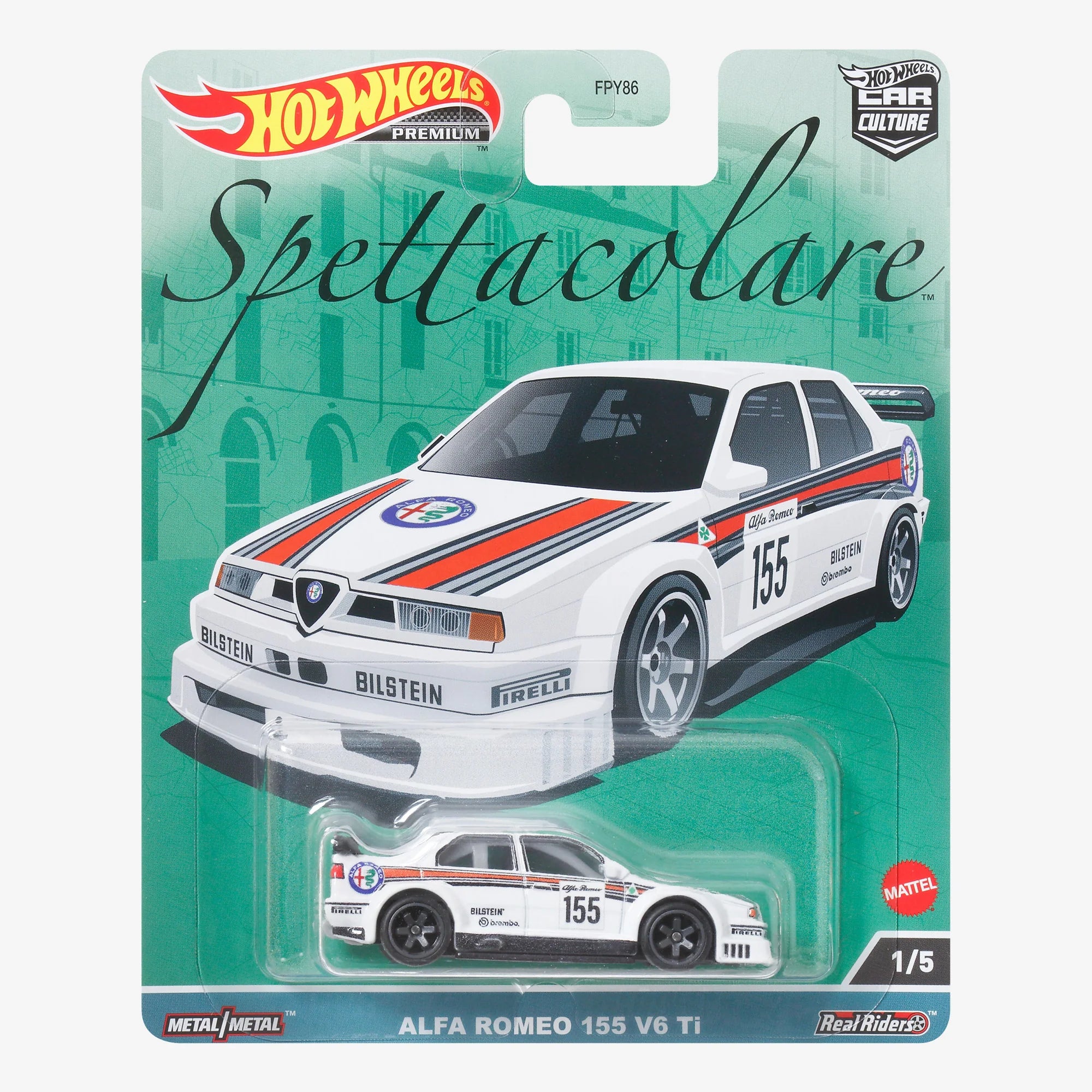 Hot Wheels Premium Car Culture Spettacolare – Alfa Romeo 155 V6 Ti Collectible Diecast