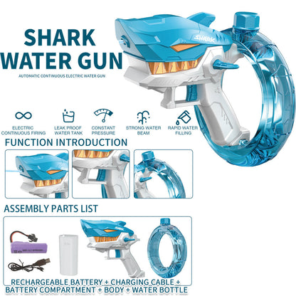 Electric Sprinkler Shark Shape Plastic ABS Water Gun Toy for Boys Beach Sand Play Summer