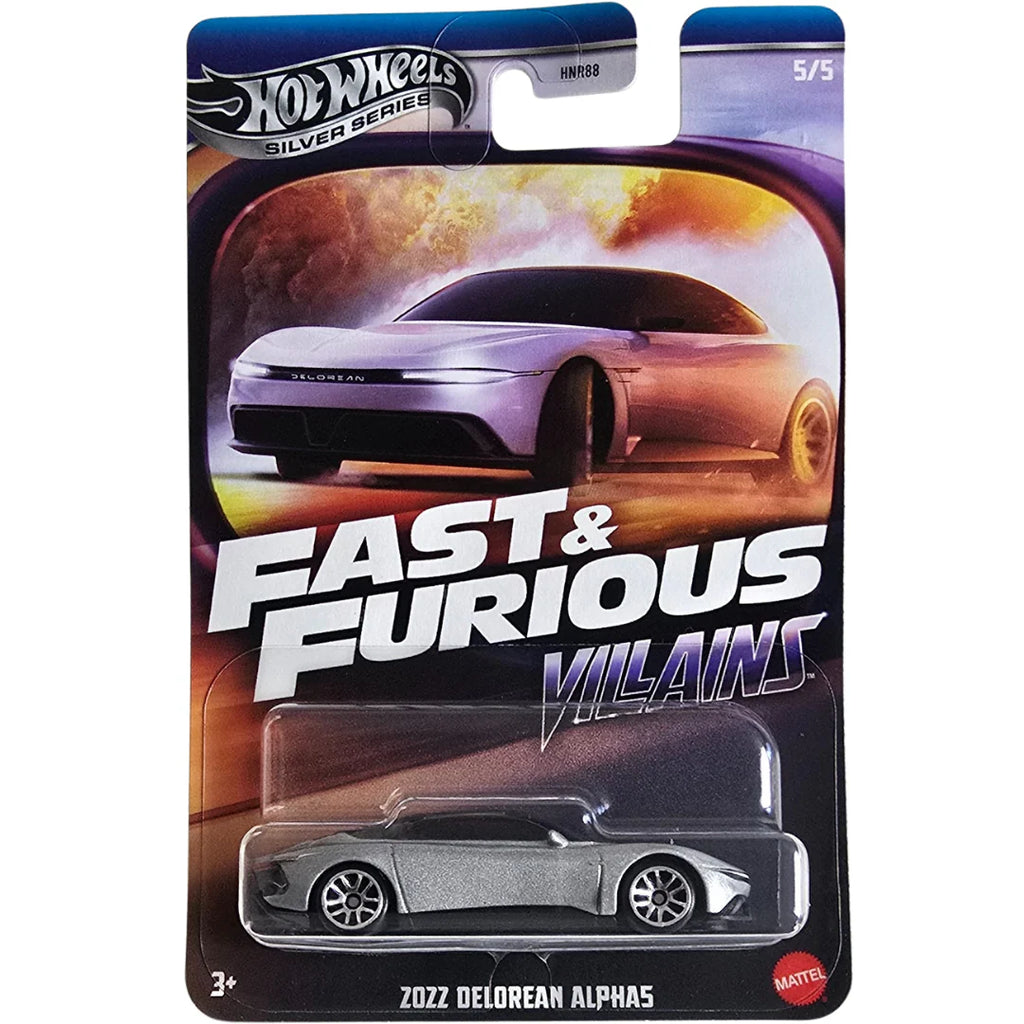 HOT WHEELS FAST & FURIOUS SILVER SERIES Villains 2022 Delorean Alphas