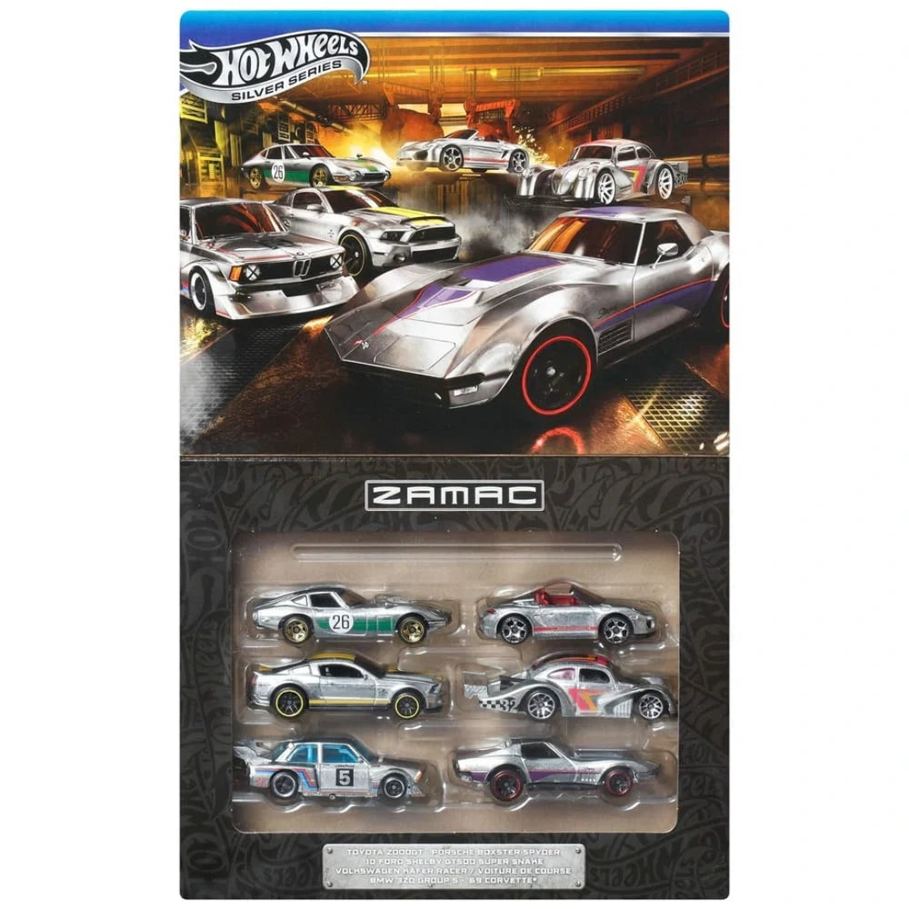 Hot Wheels Silver Series ZAMAC 6-Car Gift Pack.