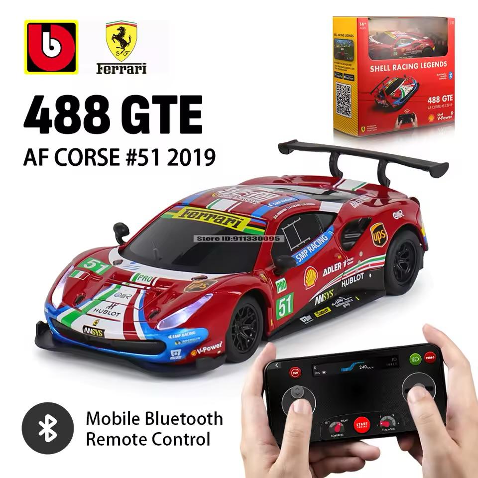 Burago 1:41 SF-23 Shell Racing Legends 488 GTE AF CORSE #51 2019 Bluetooth RC