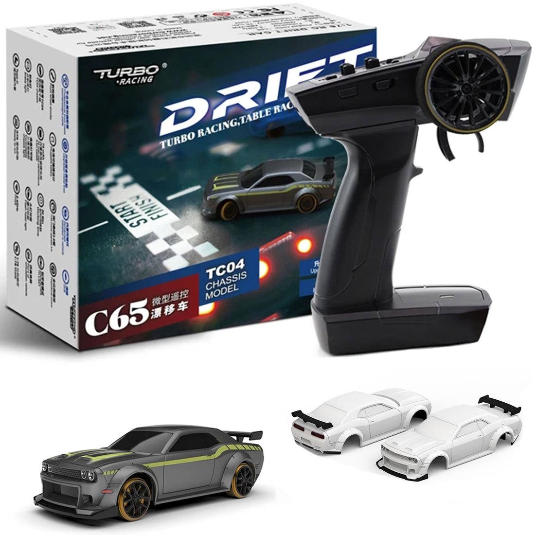 Turbo Racing C65 1:76 drift RC car with remote controller, interchangeable body shells and retail box Cocoland Toys