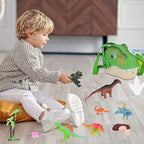 TOYARTSY Dinosaur Head Pouch Kit - Dinosaur Toy Animal Toys Storage Bag, Realistic and Fun Kids Dinosaur Sling Bag for Children's Day Christmas Winwon