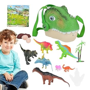 TOYARTSY Dinosaur Head Pouch Kit - Dinosaur Toy Animal Toys Storage Bag, Realistic and Fun Kids Dinosaur Sling Bag for Children's Day Christmas Winwon