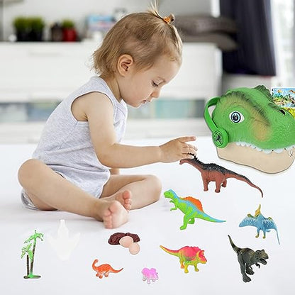 TOYARTSY Dinosaur Head Pouch Kit - Dinosaur Toy Animal Toys Storage Bag, Realistic and Fun Kids Dinosaur Sling Bag for Children's Day Christmas Winwon