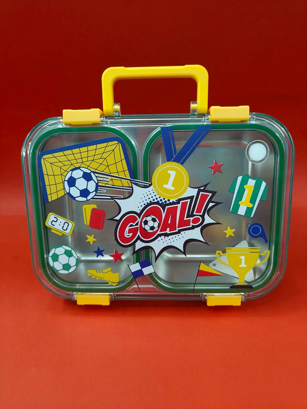 Leak-Proof 2 Compartment Stainless Steel Lunch Box for Kids