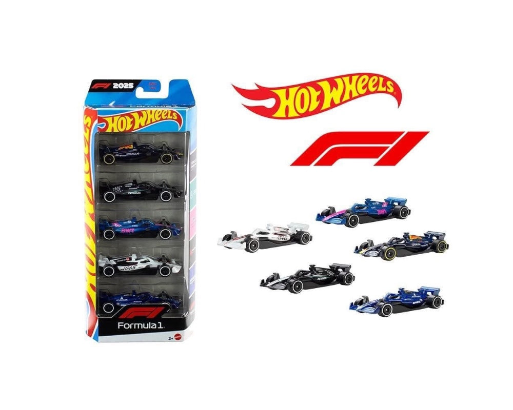Hot Wheels 2025 Formula 1 5 - Pack Set 1:64 Scale