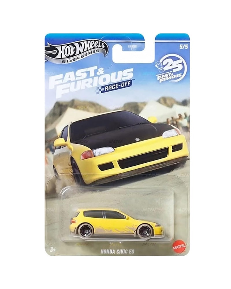 Hot Wheels Silver Series Fast & Furious Race-Off Honda Civic EG 1:64 Scale ( Imported )