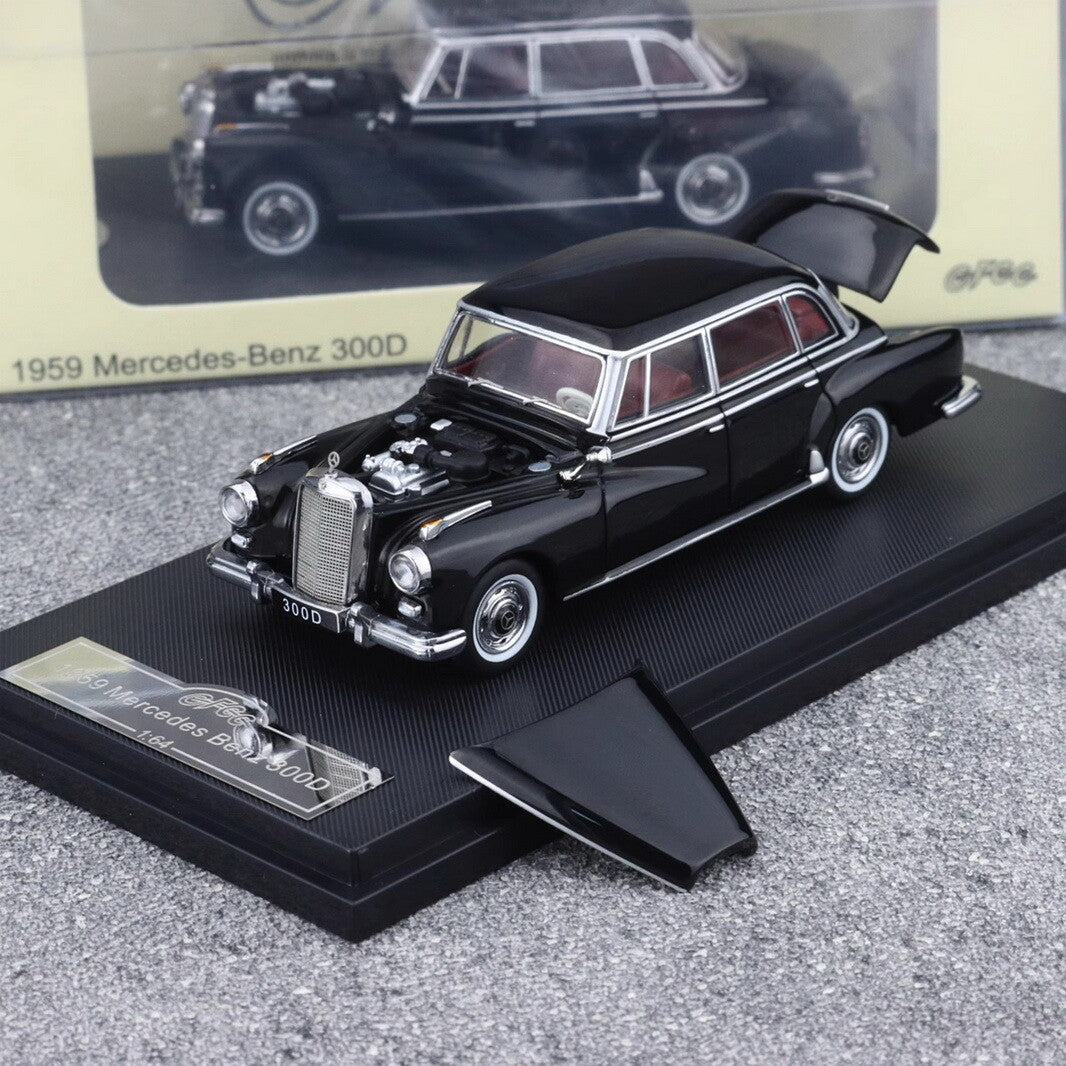 GFCC 1:64 Black 1959 300D Classic Vintage Sports Model Diecast Metal Car
