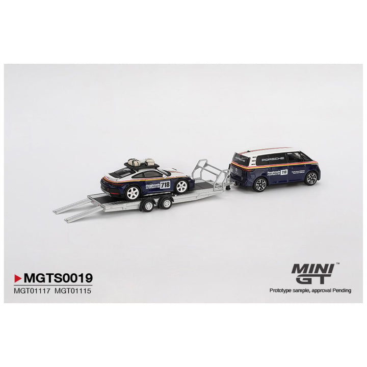 MINI GT Porsche 911 Dakar #718 / Volkswagen ID. Buzz Porsche Centrum Gelderland Roughroads Set