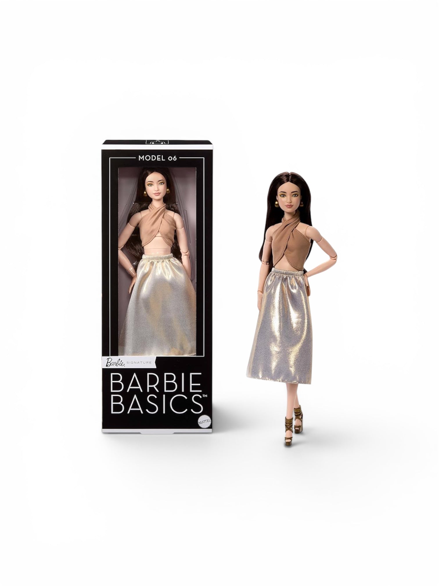 Barbie Basics Model Collector Fashion Doll 06 with Brunette Hair Posable Body