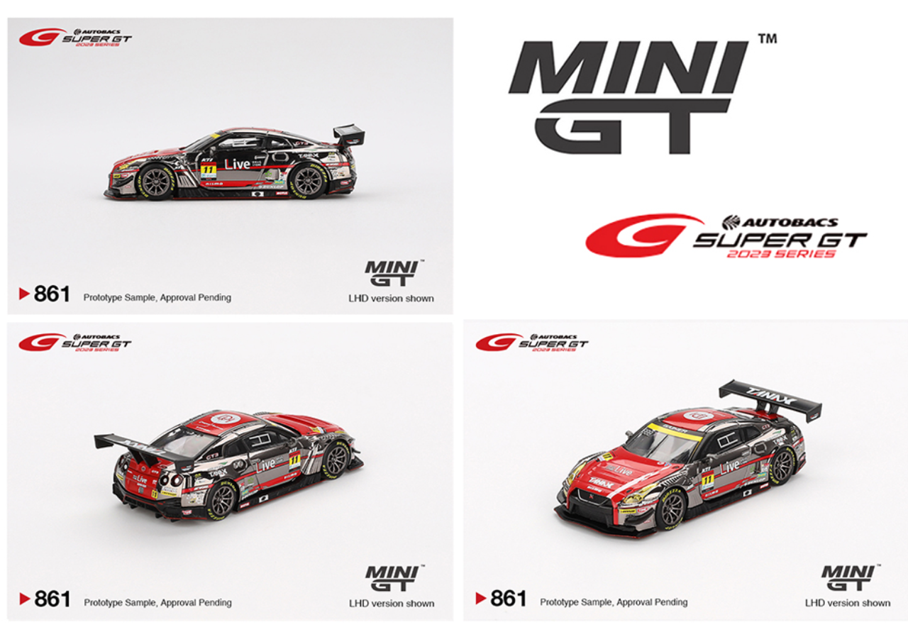 MINI GT Nissan GT-R NISMO GT3 #11 "GAINER TANAX GT-R" from the 2023 SUPER GT SERIES.