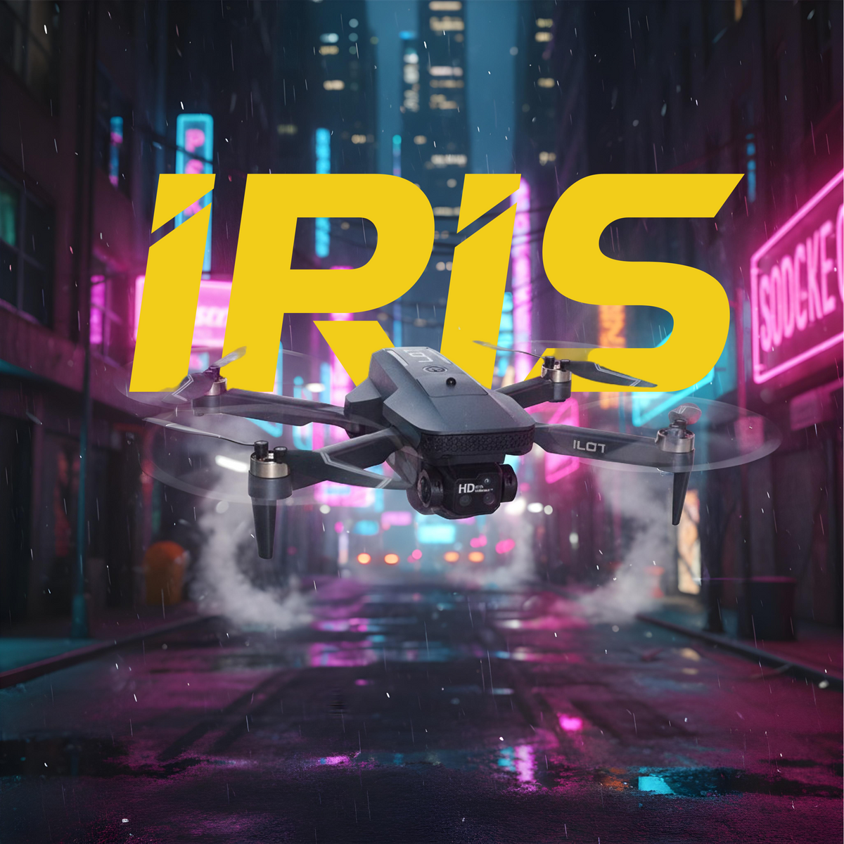 L.O.T Aviation IRIS BLDC foldable drone promotional artwork Cocoland Toys