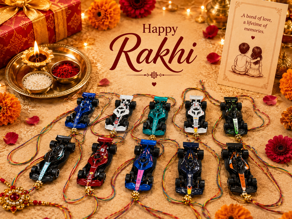 Hot Wheels Style Formula 1 Racing Car Rakhi (Random 1)