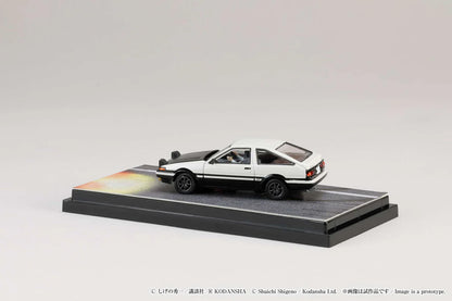 1/64 Scale Toyota SPRINTER TRUENO GT APEX AE86 / INITIAL D VS Tomoyuki Tachi With Takumi Fujiwara Figure