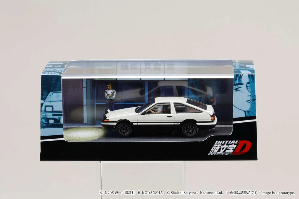 1/64 Scale Toyota SPRINTER TRUENO GT APEX AE86 / INITIAL D VS Takeshi Nakazato With Takumi Fujiwara Figure