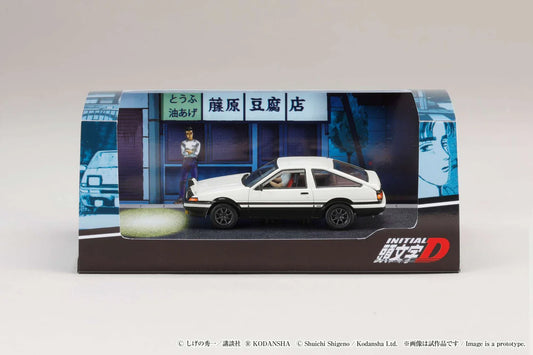 1/64 Scale Toyota SPRINTER TRUENO GT APEX AE86 / INITIAL D VS Takeshi Nakazato With Takumi Fujiwara Figure