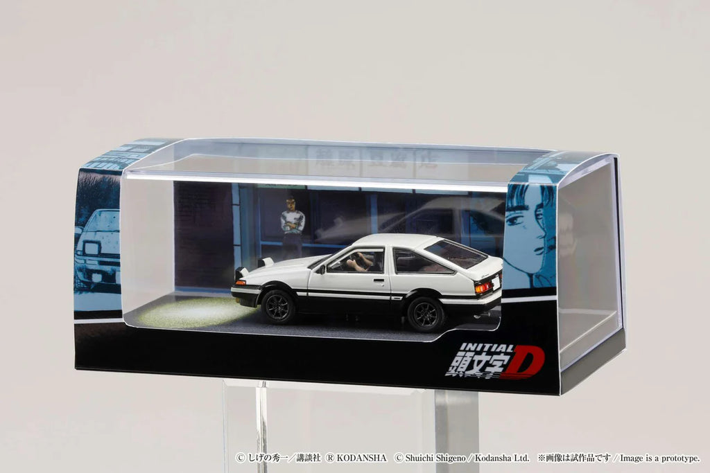 1/64 Scale Toyota SPRINTER TRUENO GT APEX AE86 / INITIAL D VS Takeshi Nakazato With Takumi Fujiwara Figure
