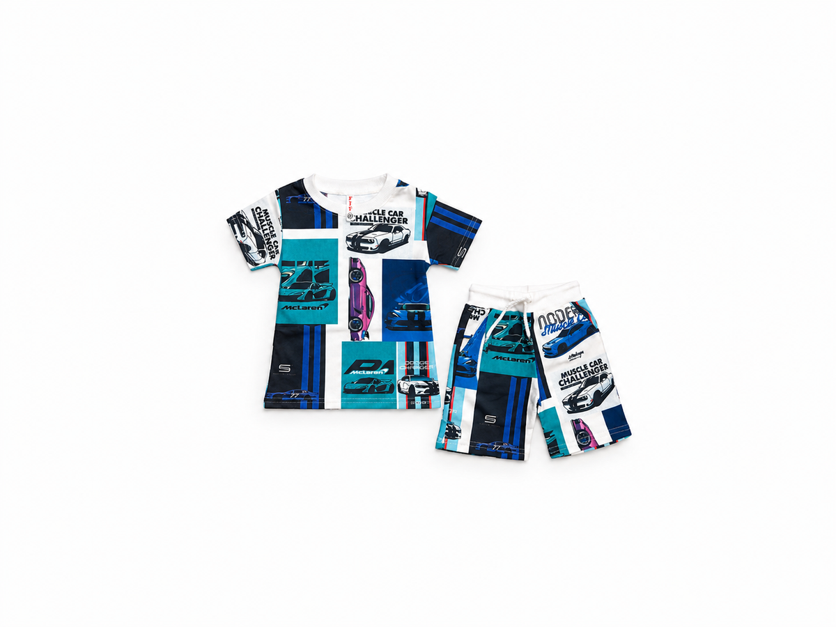 Boys' Muscle Car Challenge Graphic Print Co-Ord Set