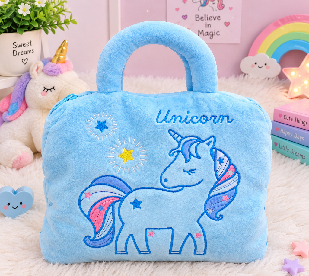 Disney Stitch Travel Bag Pillow Blanket for Kids and Children Pillow Blanket, Travel Blanket for Kids