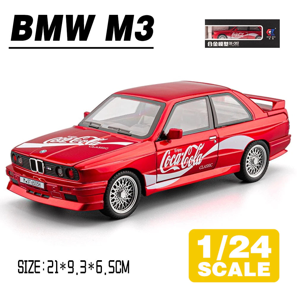 Cocoland Toys 1:24 BMW M3 Coke Edition diecast model car red front three-quarter view