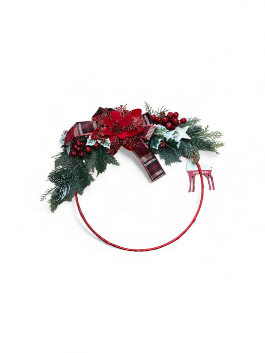 Tinsel Holly Berry Christmas Wreath