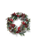 Large Spruce Frosted Wreath with Cones and Berries