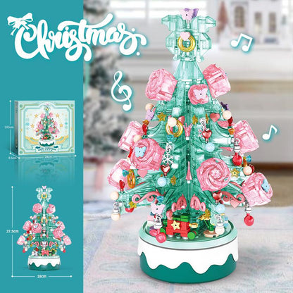 Christmas Crystal Tree Building Festive Build for Kids and Families DIY Building Block Music Box Creative Xmas Building Toy Set