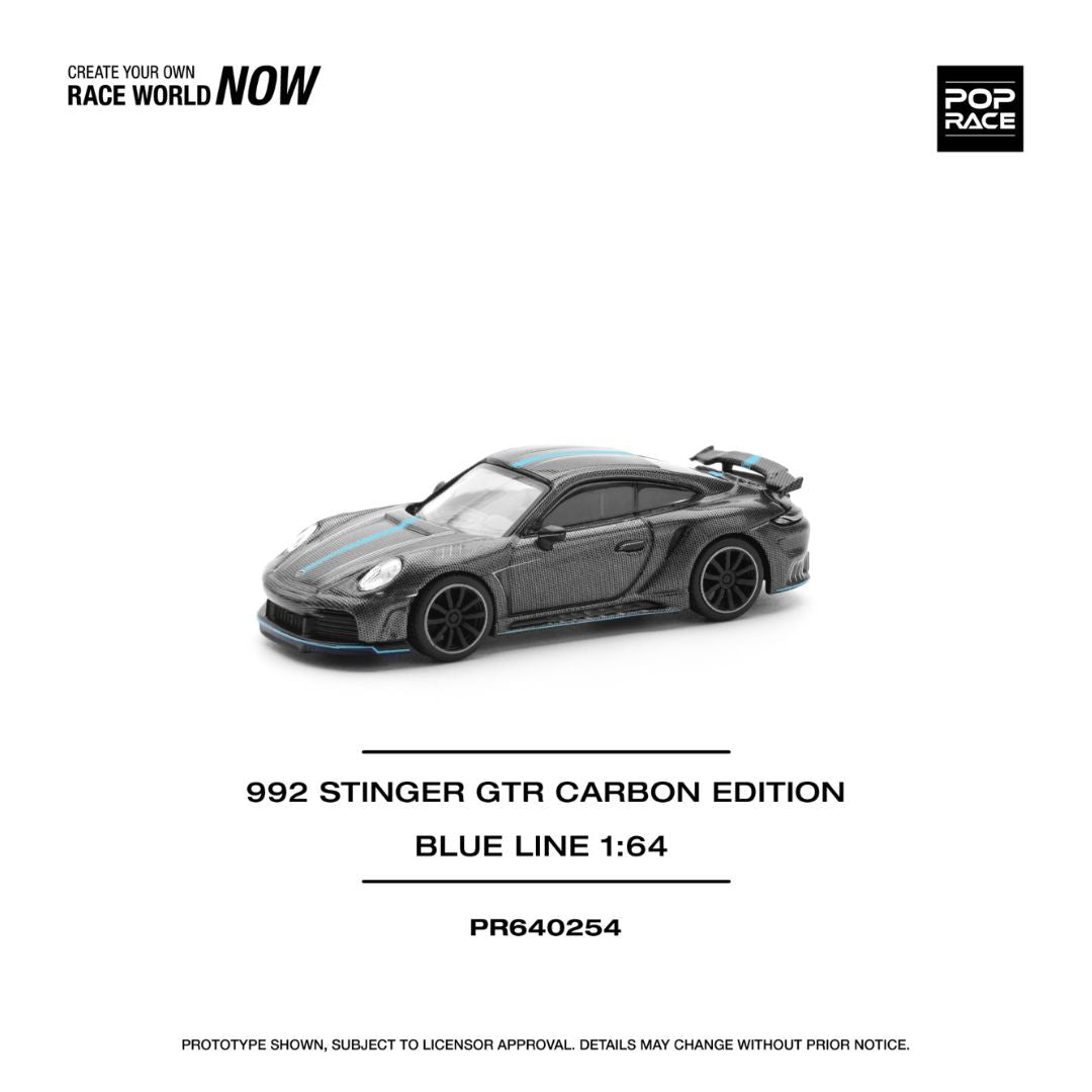 POP RACE 992 Stinger GTR Carbon Edition Blue Line - PR640254
