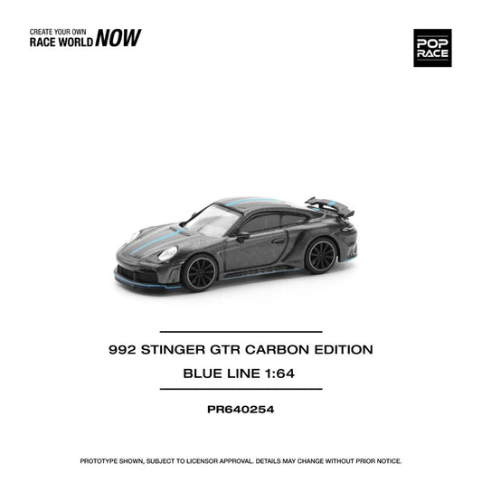 POP RACE 992 Stinger GTR Carbon Edition Blue Line - PR640254