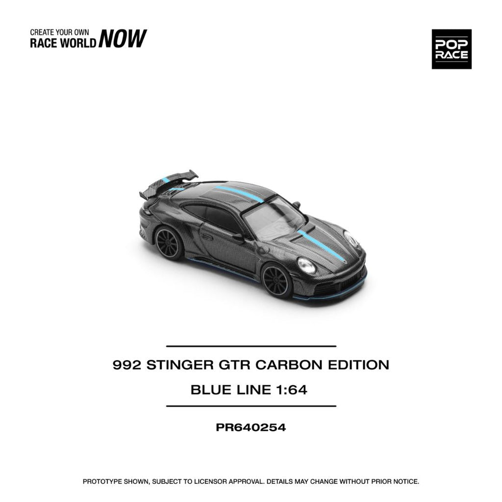 POP RACE 992 Stinger GTR Carbon Edition Blue Line - PR640254