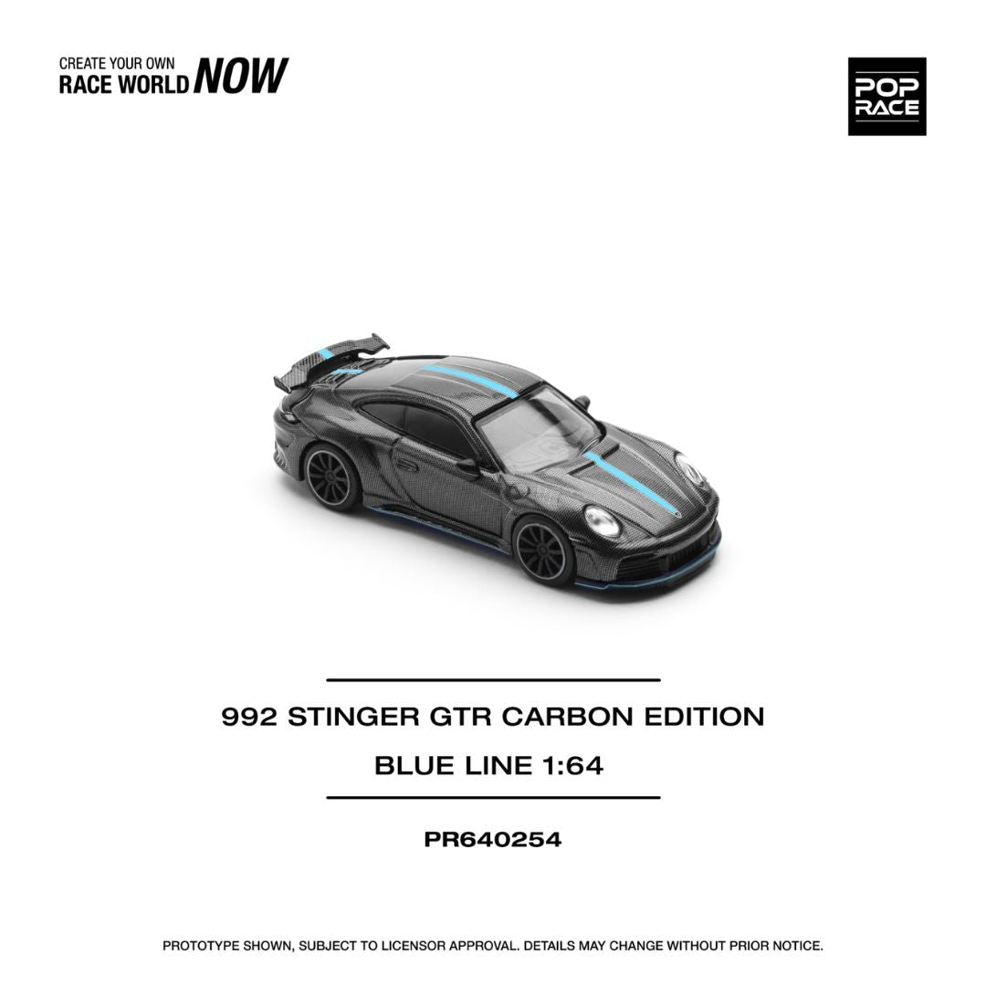 POP RACE 992 Stinger GTR Carbon Edition Blue Line - PR640254