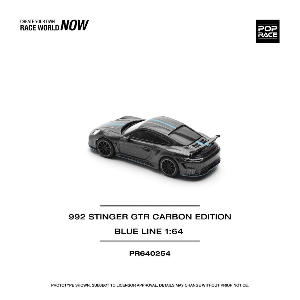 POP RACE 992 Stinger GTR Carbon Edition Blue Line - PR640254