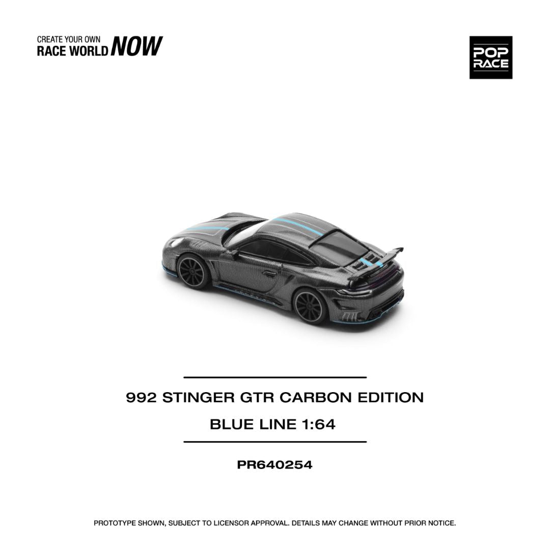 POP RACE 992 Stinger GTR Carbon Edition Blue Line - PR640254