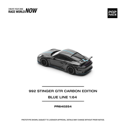POP RACE 992 Stinger GTR Carbon Edition Blue Line - PR640254