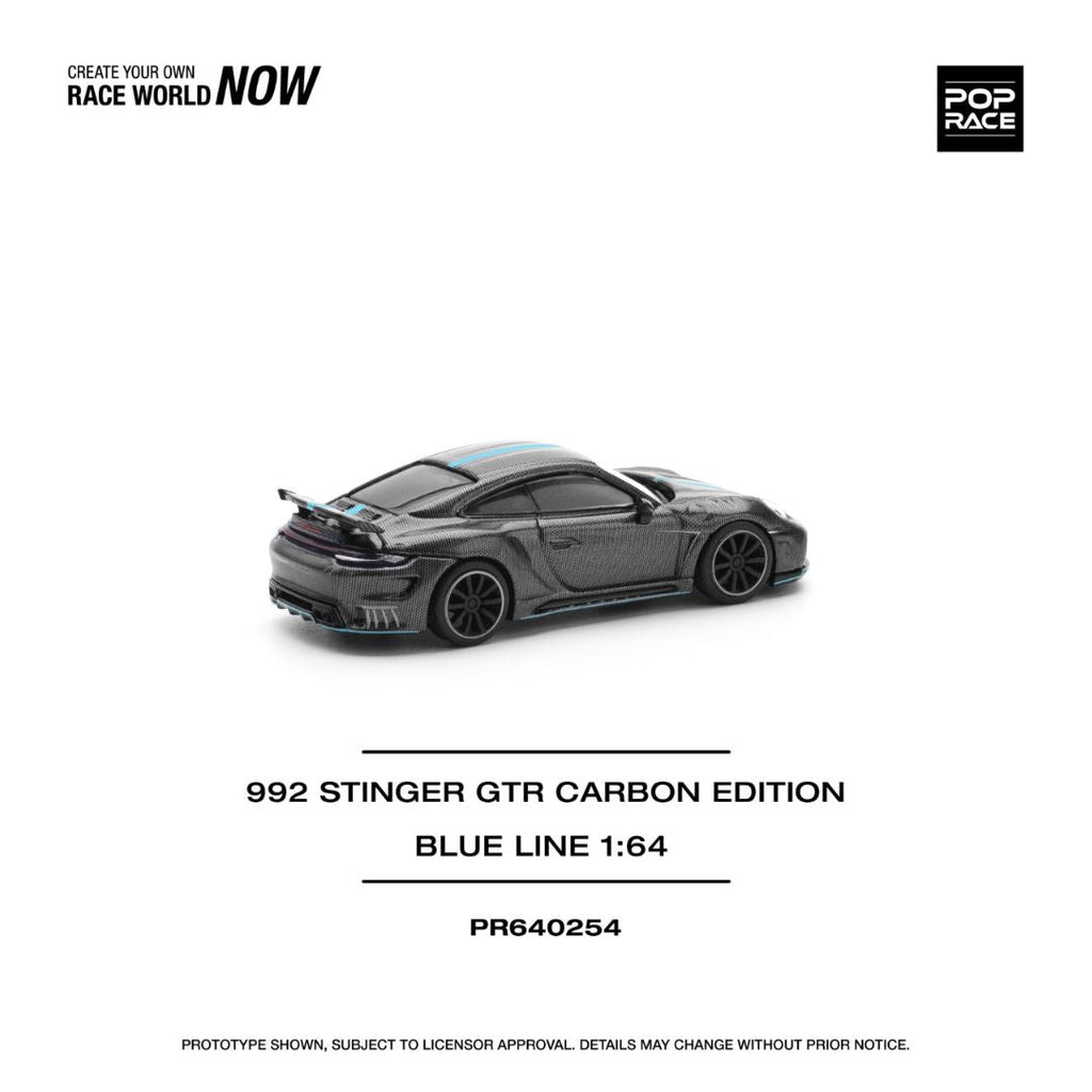 POP RACE 992 Stinger GTR Carbon Edition Blue Line - PR640254