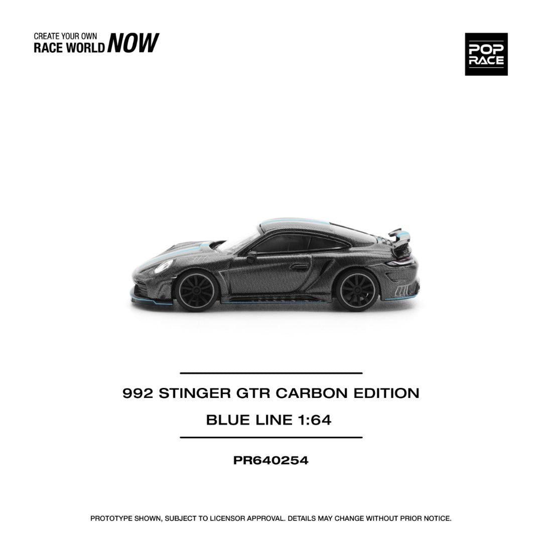 POP RACE 992 Stinger GTR Carbon Edition Blue Line - PR640254