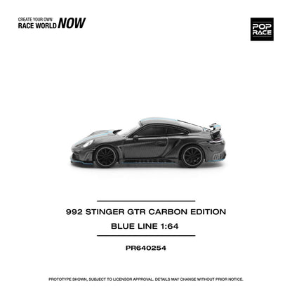 POP RACE 992 Stinger GTR Carbon Edition Blue Line - PR640254