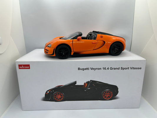 Rastar 1/18 Scale Model 43900 - Bugati Veyron 16.4 Grand Sport Vitesse - Orange