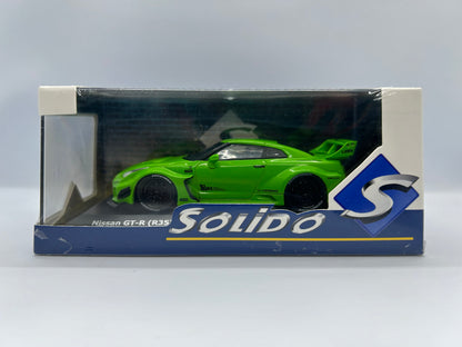 1/43 Solido Nissan GT-R (R35) Liberty Walk Body Kit (Acid Green) Diecast Car Model