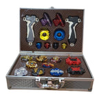 Beyblade game set with a launch handle and portable box