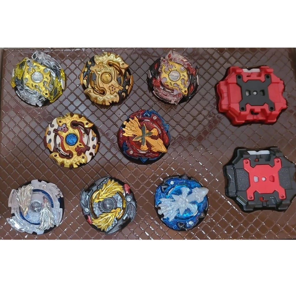 Beyblade game set with a launch handle and portable box