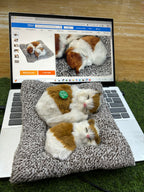Sleeping Cat Plush Toy with Meow Sound