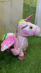 Unicorn With Glittery Silvery Horn And Hooves